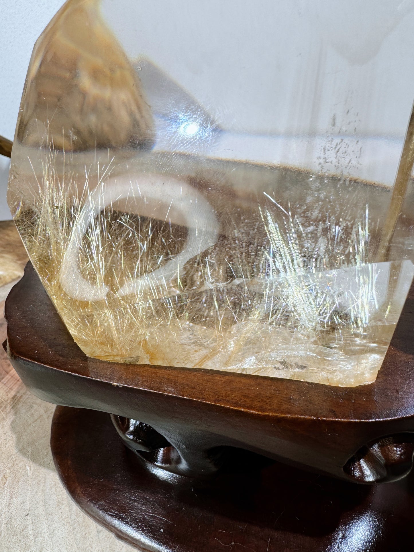 golden rutile with rainbow freeform