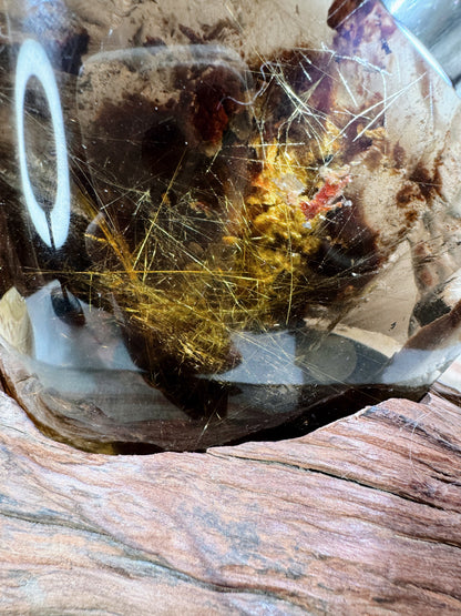 golden rutile with garden smoky quartz