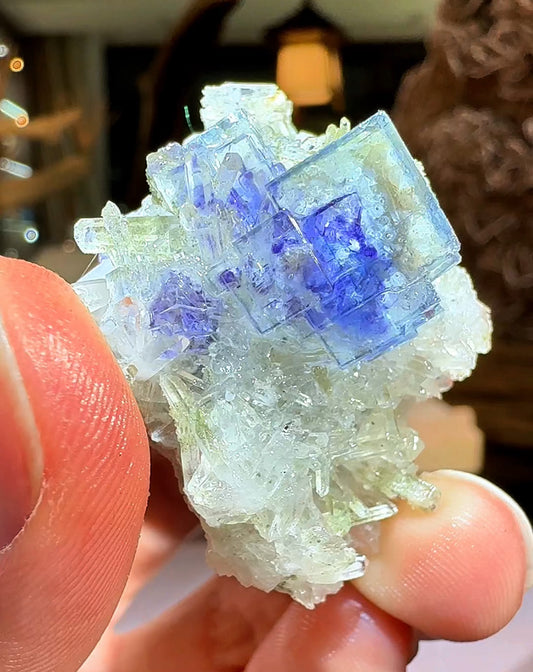 violet heart cube cluster of ygx fluorite