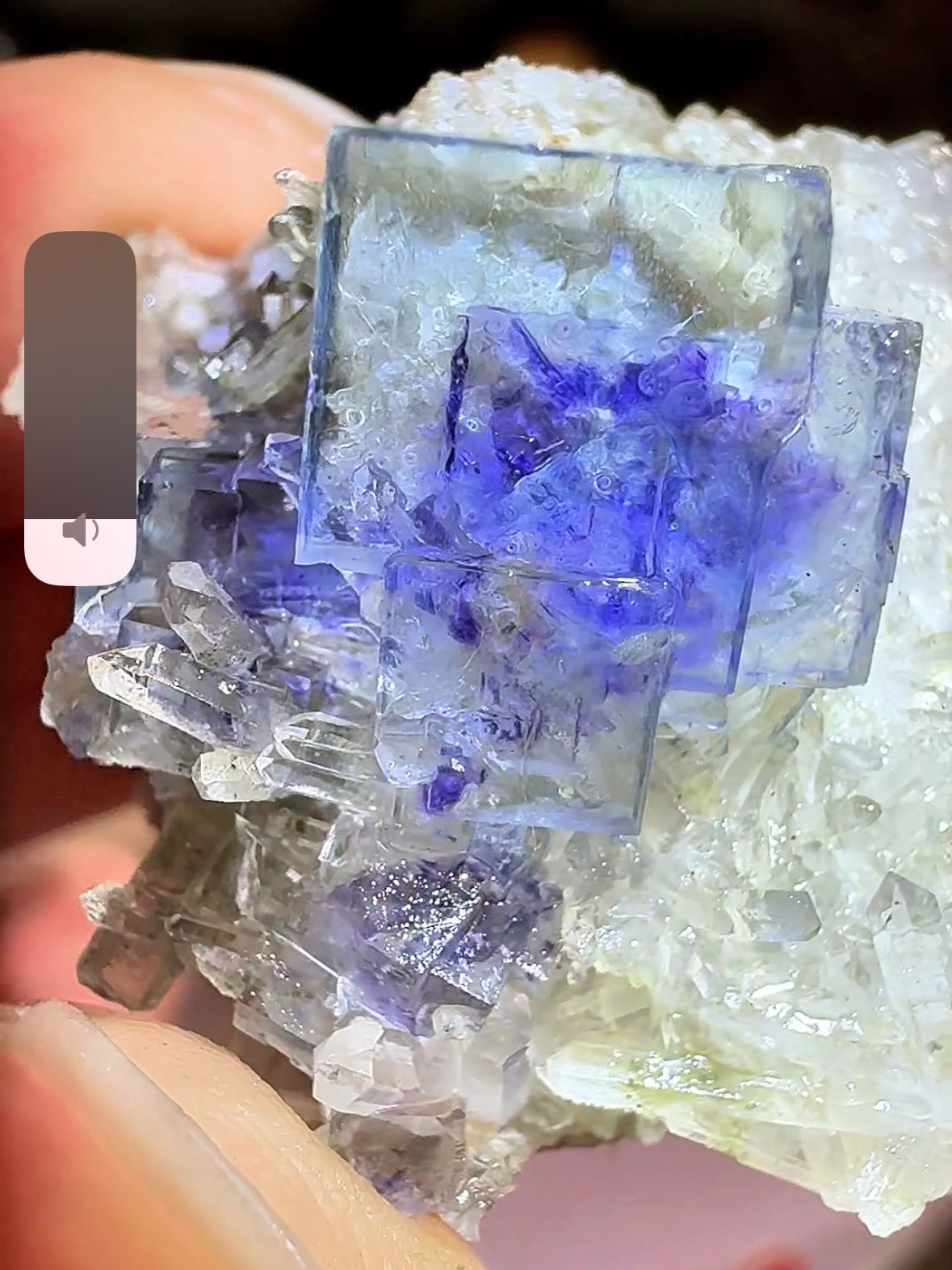 violet heart cube cluster of ygx fluorite