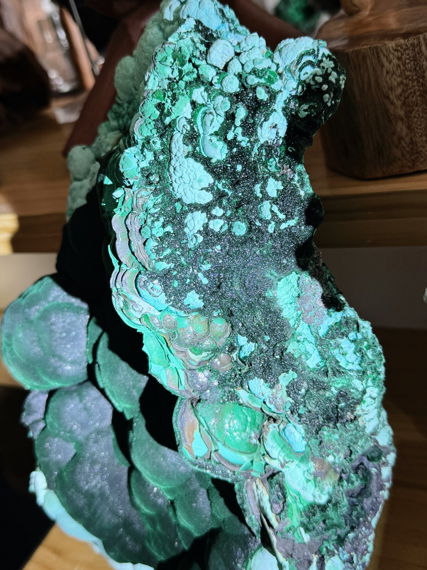 awesome peacockgreen malachite with chrysocolla