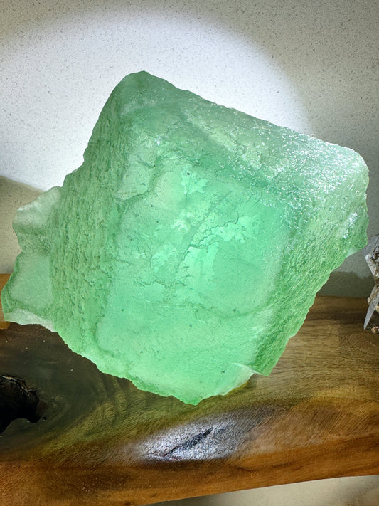 apple-green big fluorite cube