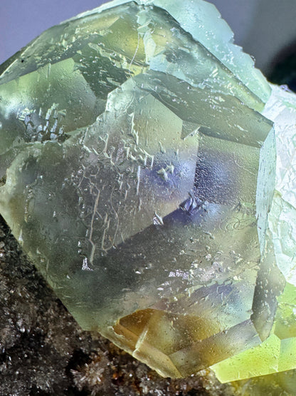 dreamlike green fluorite with purple heart