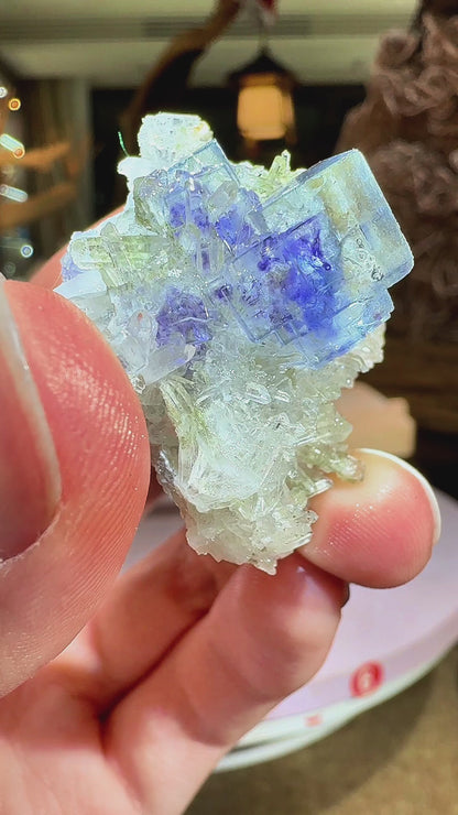 violet heart cube cluster of ygx fluorite